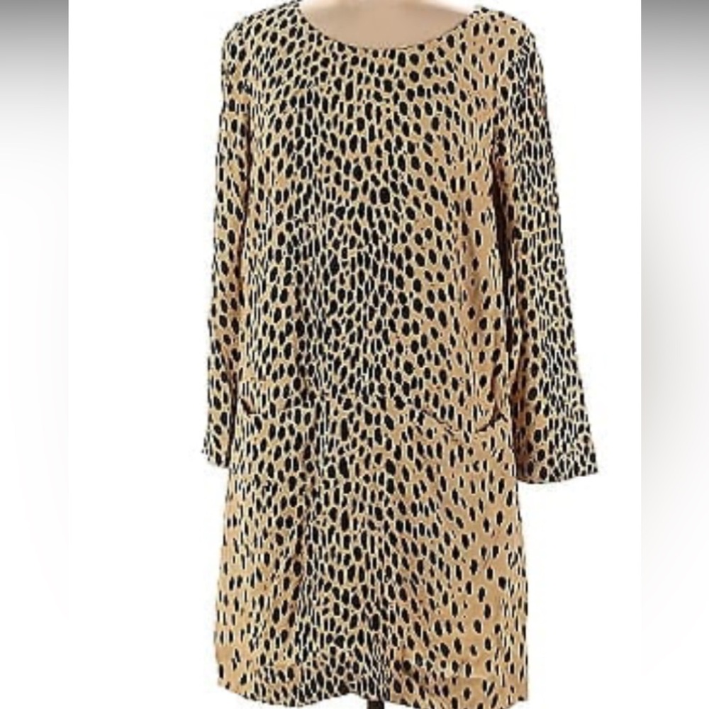 J.Crew lined cheetah print shift dress